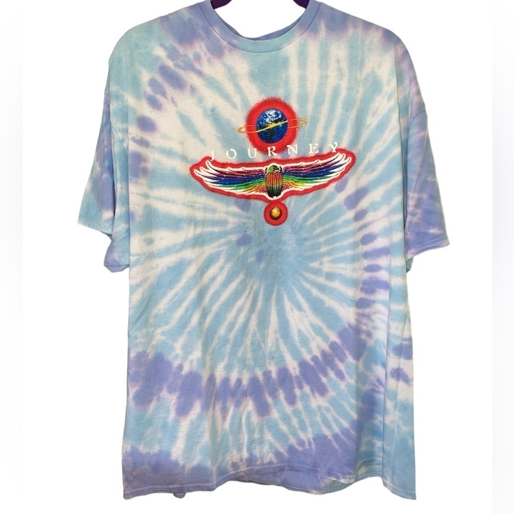 Journey Rock Band T-shirt Departure album tie dye short sleeve crewneck Sz XL